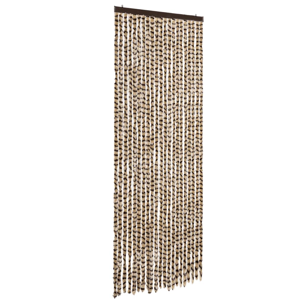vidaXL Fly Curtain Beige and Brown 90x200 cm Chenille