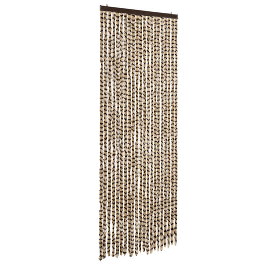 vidaXL Fly Curtain Beige and Brown 90x200 cm Chenille