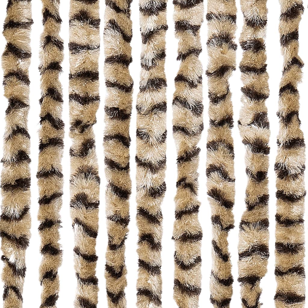 vidaXL Fly Curtain Beige and Brown 90x200 cm Chenille