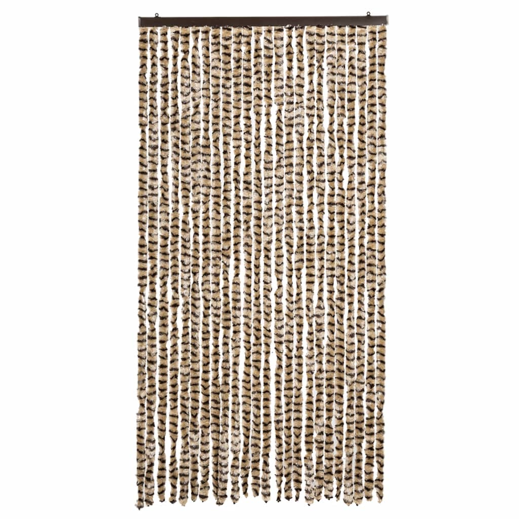 vidaXL Fly Curtain Beige and Brown 100x200 cm Chenille