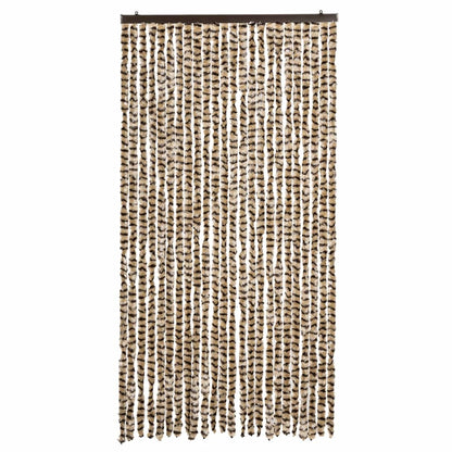 vidaXL Fly Curtain Beige and Brown 100x200 cm Chenille