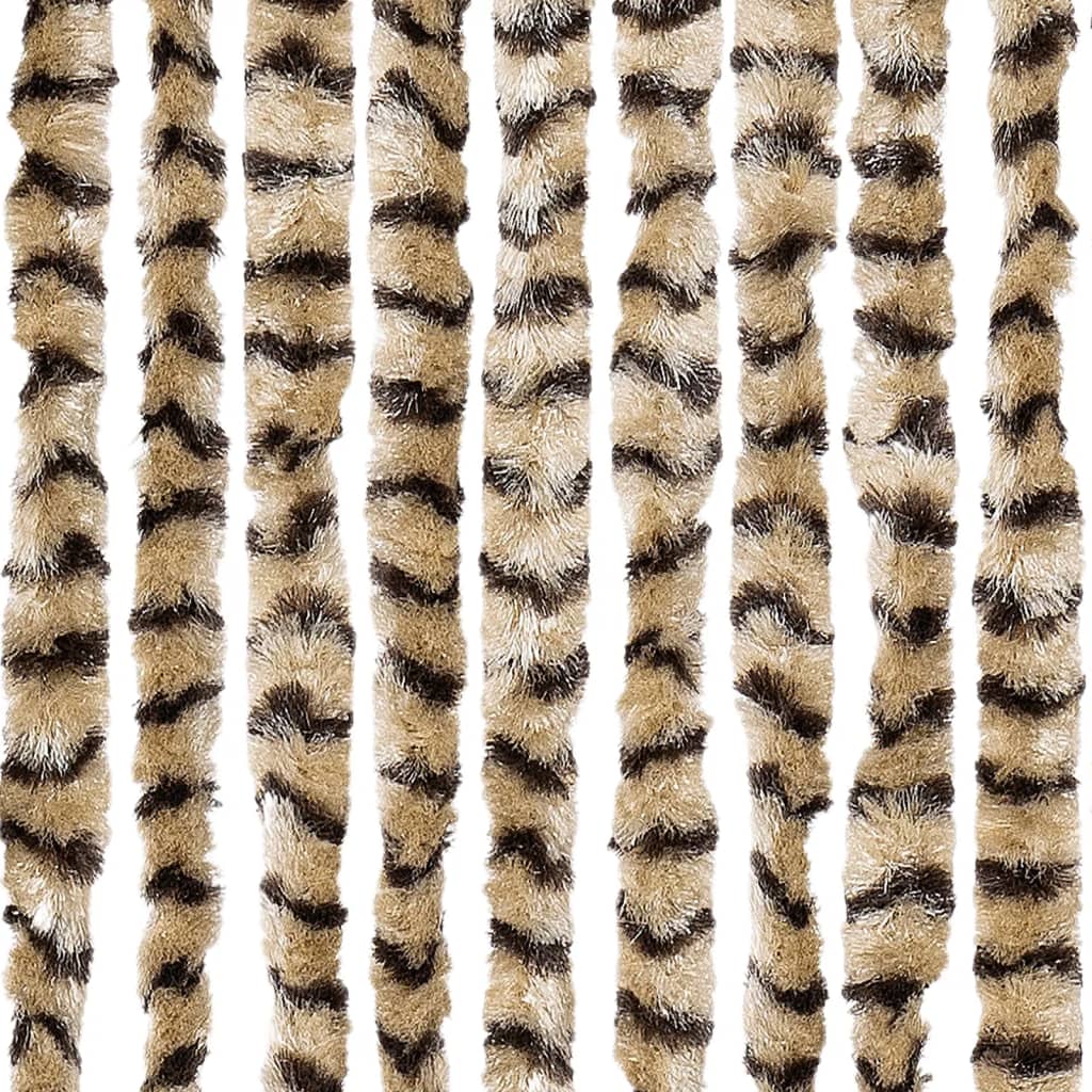 vidaXL Fly Curtain Beige and Brown 100x200 cm Chenille