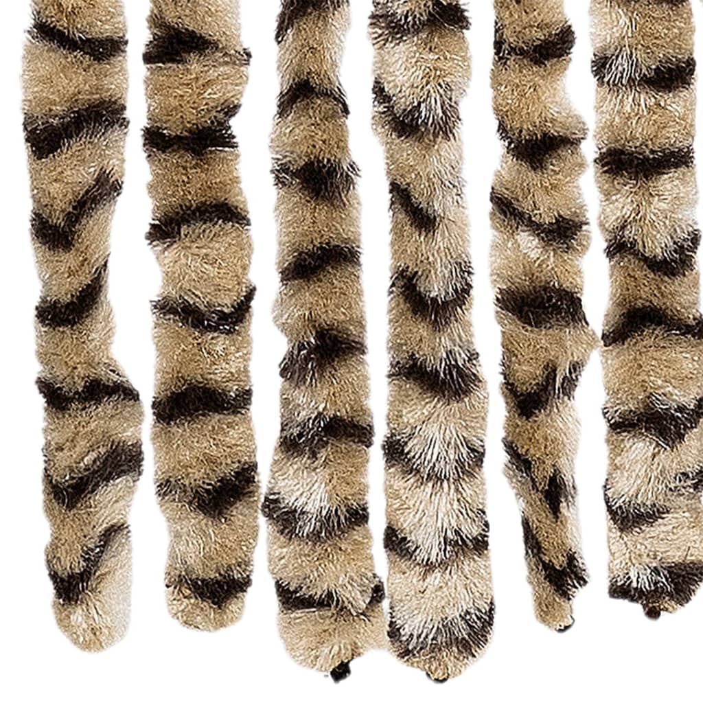 vidaXL Fly Curtain Beige and Brown 100x200 cm Chenille