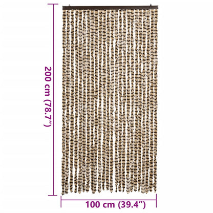 vidaXL Fly Curtain Beige and Brown 100x200 cm Chenille