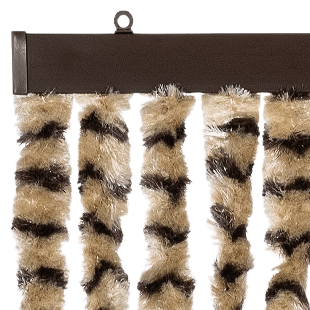 vidaXL Fly Curtain Beige and Brown 100x230 cm Chenille