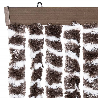 vidaXL Fly Curtain Brown and White 90x200 cm Chenille