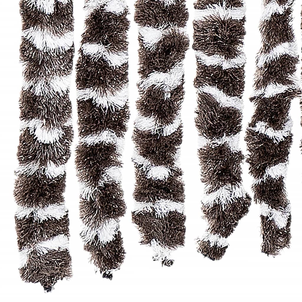 vidaXL Fly Curtain Brown and White 90x200 cm Chenille