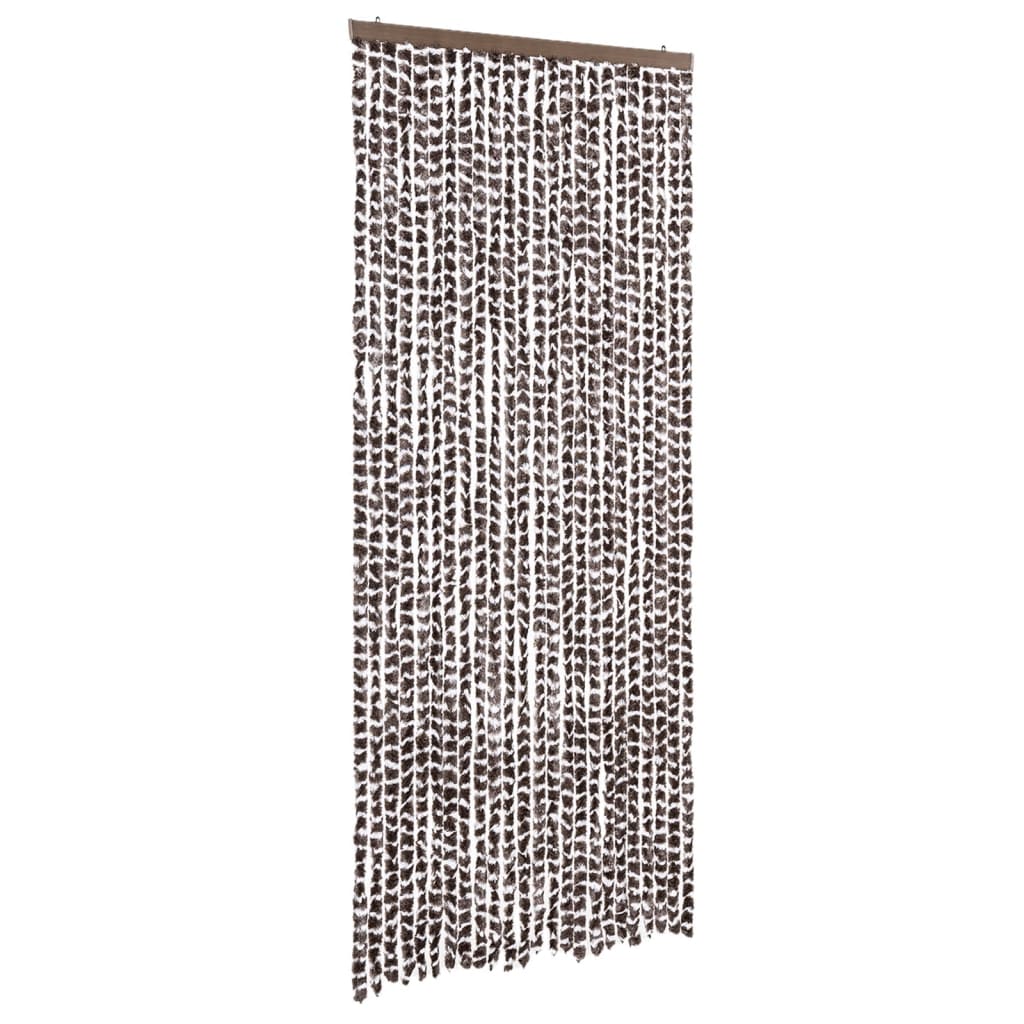 vidaXL Fly Curtain Brown and White 100x200 cm Chenille