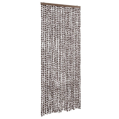 vidaXL Fly Curtain Brown and White 100x200 cm Chenille