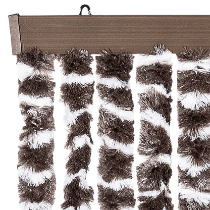 vidaXL Fly Curtain Brown and White 100x230 cm Chenille