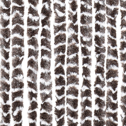 vidaXL Fly Curtain Brown and White 100x230 cm Chenille