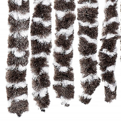 vidaXL Fly Curtain Brown and White 100x230 cm Chenille