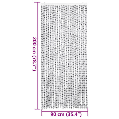 vidaXL Fly Curtain Light Grey and Dark Grey 90x200 cm Chenille