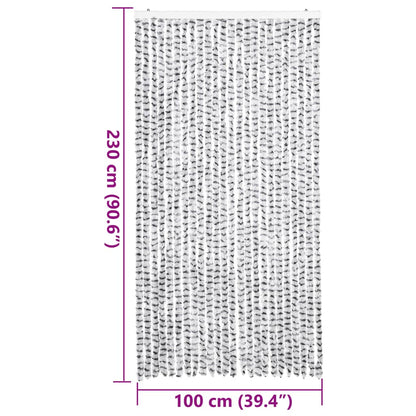 vidaXL Fly Curtain Light Grey and Dark Grey 100x230 cm Chenille