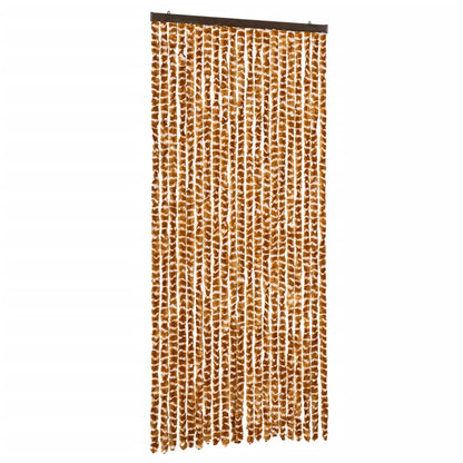 vidaXL Fly Curtain Ochre and White 90x200 cm Chenille