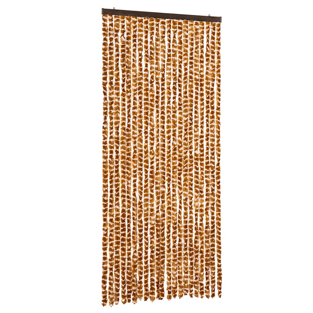 vidaXL Fly Curtain Ochre and White 90x200 cm Chenille