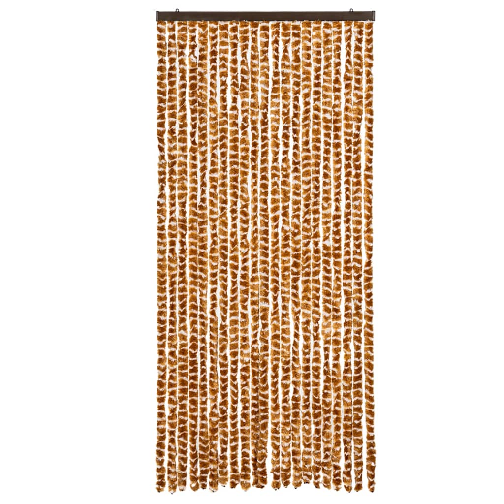 vidaXL Fly Curtain Ochre and White 90x200 cm Chenille