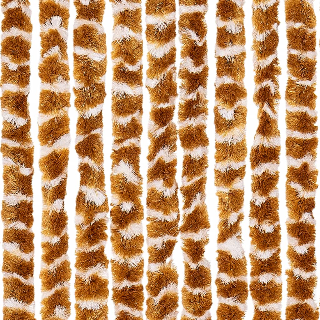 vidaXL Fly Curtain Ochre and White 90x200 cm Chenille