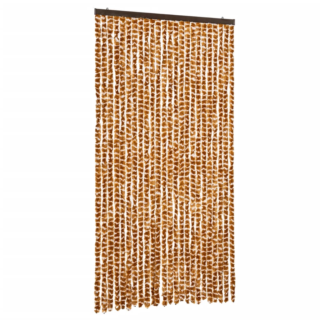 vidaXL Fly Curtain Ochre and White 100x200 cm Chenille
