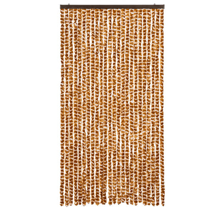 vidaXL Fly Curtain Ochre and White 100x230 cm Chenille