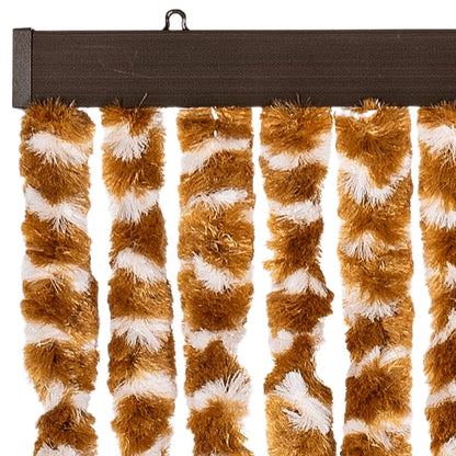 vidaXL Fly Curtain Ochre and White 100x230 cm Chenille