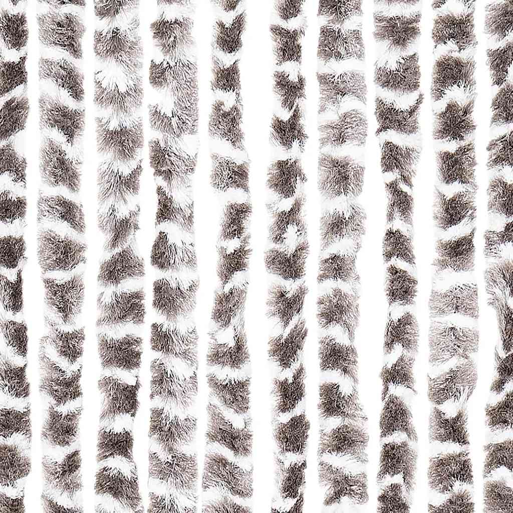 vidaXL Fly Curtain Taupe and White 56x200 cm Chenille