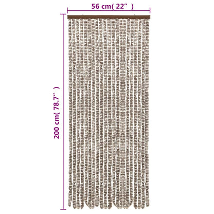 vidaXL Fly Curtain Taupe and White 56x200 cm Chenille