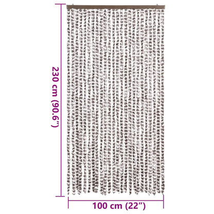vidaXL Fly Curtain Taupe and White 100x230 cm Chenille