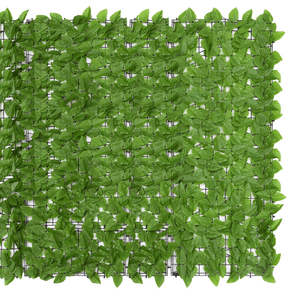 vidaXL Balcony Privacy Screen with Green Leaves 300x150 cm