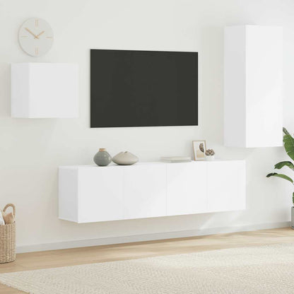 vidaXL 4 Piece TV Wall Units White Engineered Wood