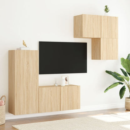 vidaXL TV Wall Unit | Sonoma Oak | Engineered Wood | Medium | TV Wall Unit