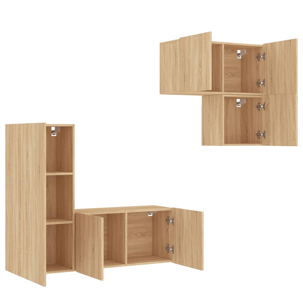 vidaXL TV Wall Unit | Sonoma Oak | Engineered Wood | Medium | TV Wall Unit
