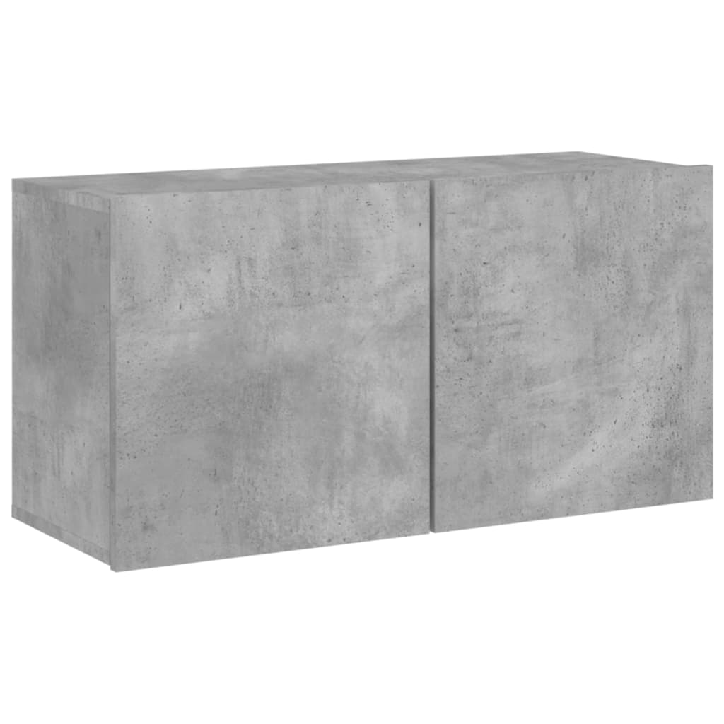 vidaXL 4 Piece TV Wall Units Concrete Grey Engineered Wood