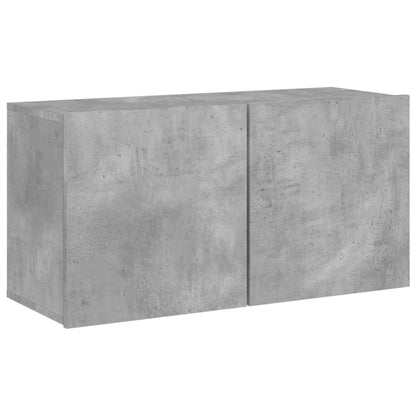 vidaXL 4 Piece TV Wall Units Concrete Grey Engineered Wood