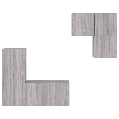 vidaXL 4 Piece TV Wall Units Grey Sonoma Engineered Wood