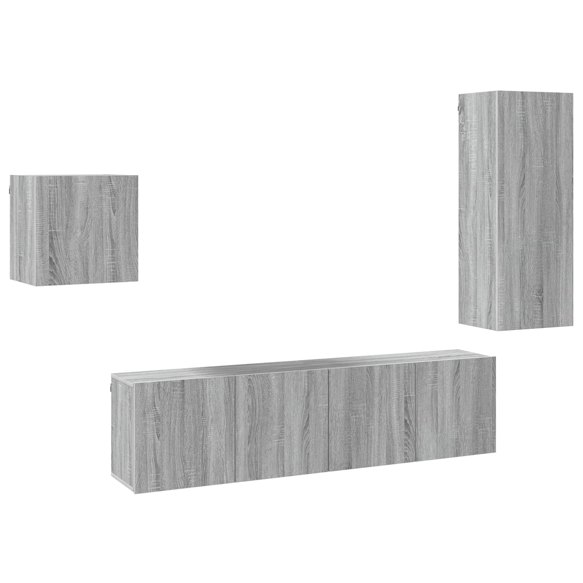 vidaXL 4 Piece TV Wall Units Grey Sonoma Engineered Wood