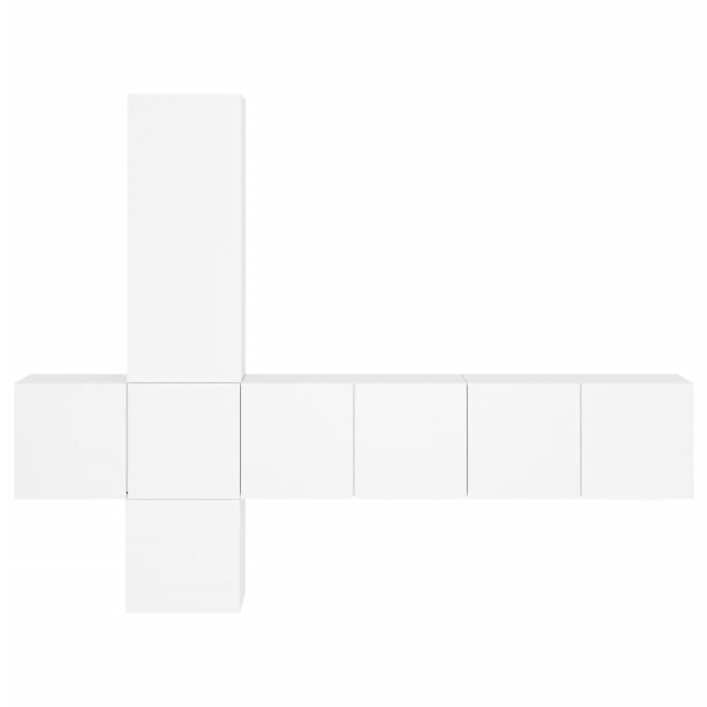 vidaXL 5 Piece TV Wall Units White Engineered Wood