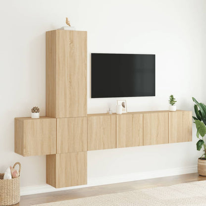 vidaXL TV Wall Unit | Sonoma oak | Engineered wood | Floating TV Wall Unit