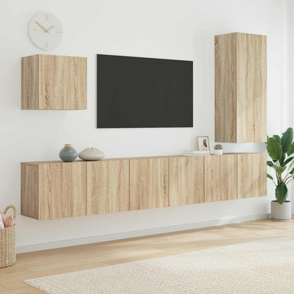 vidaXL 5 Piece TV Wall Units Sonoma Oak Engineered Wood