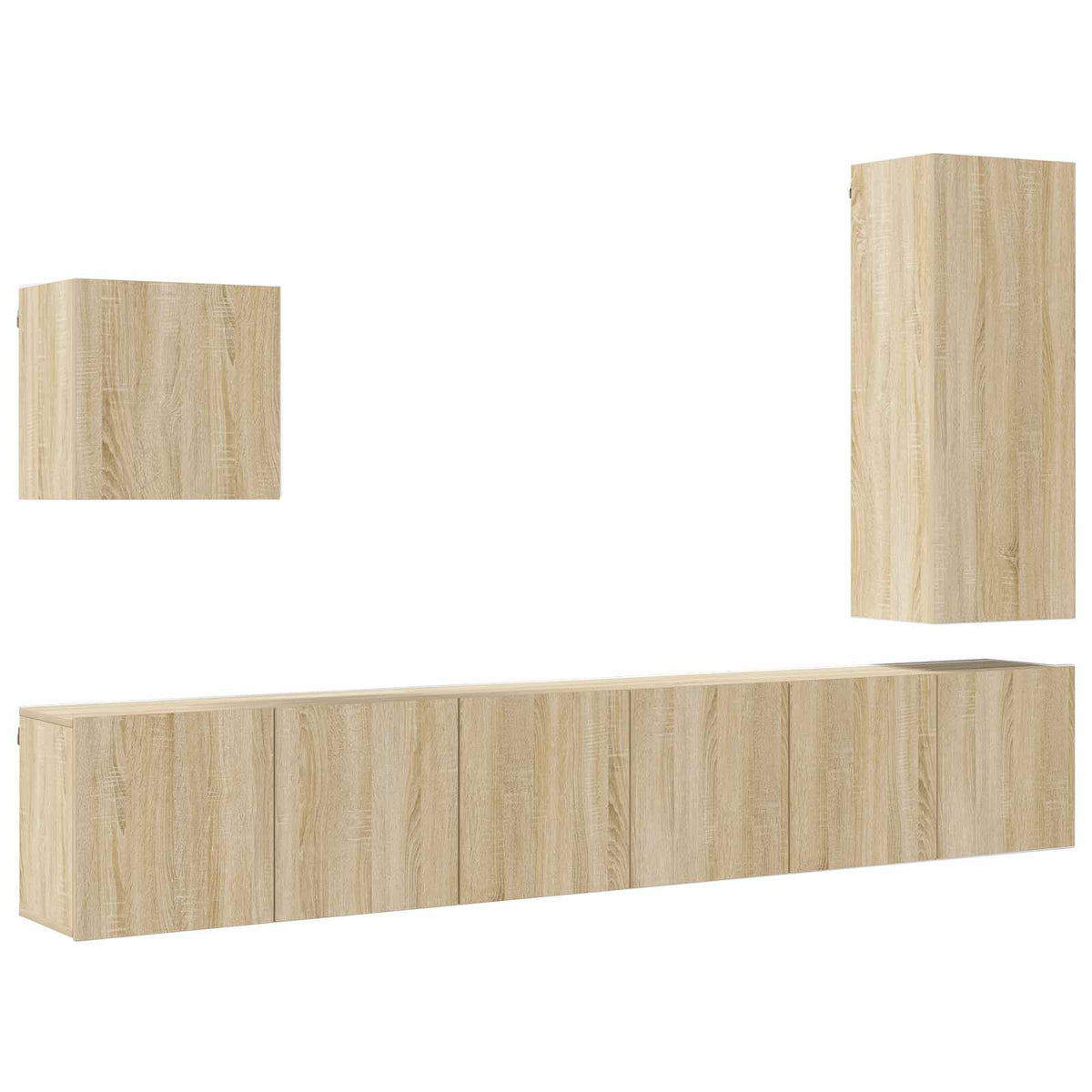 vidaXL 5 Piece TV Wall Units Sonoma Oak Engineered Wood