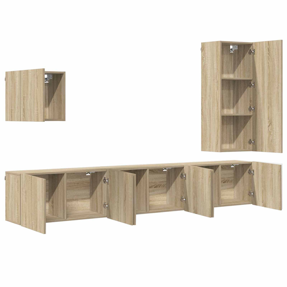 vidaXL 5 Piece TV Wall Units Sonoma Oak Engineered Wood