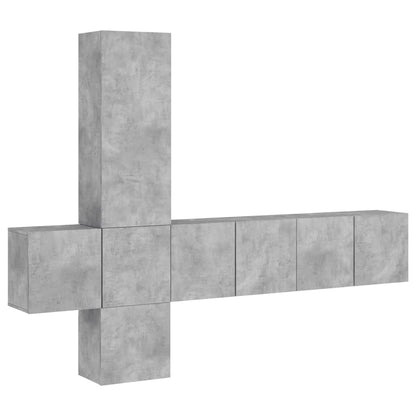 vidaXL 5 Piece TV Wall Units Concrete Grey Engineered Wood