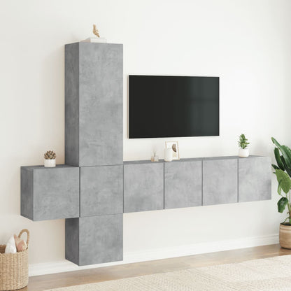 vidaXL 5 Piece TV Wall Units Concrete Grey Engineered Wood