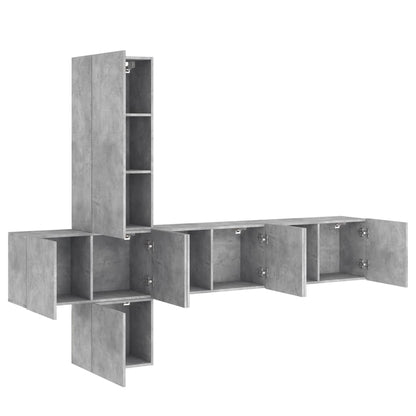 vidaXL 5 Piece TV Wall Units Concrete Grey Engineered Wood