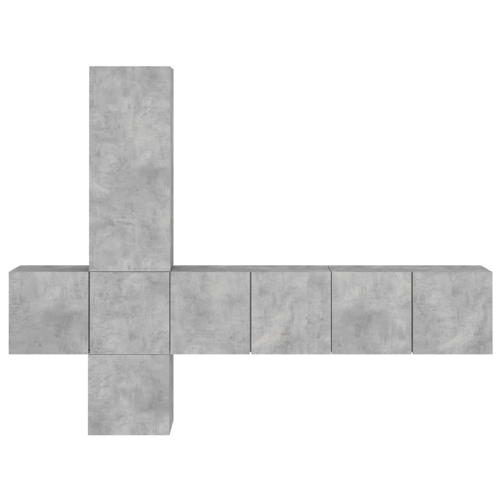 vidaXL 5 Piece TV Wall Units Concrete Grey Engineered Wood