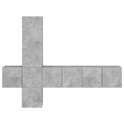 vidaXL 5 Piece TV Wall Units Concrete Grey Engineered Wood