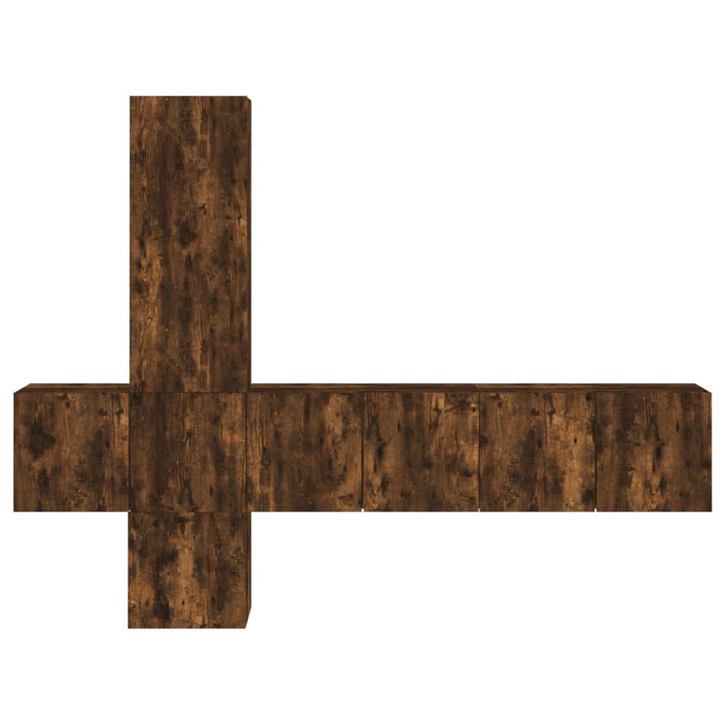vidaXL 5 Piece TV Wall Units Smoked Oak Engineered Wood