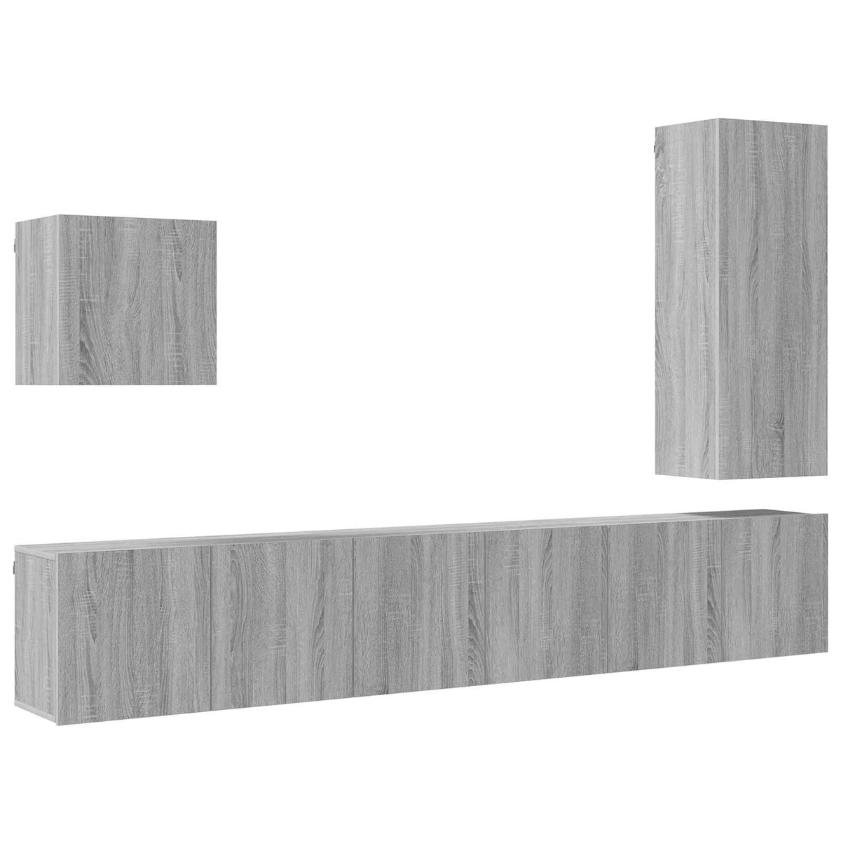 vidaXL 5 Piece TV Wall Units Grey Sonoma Engineered Wood