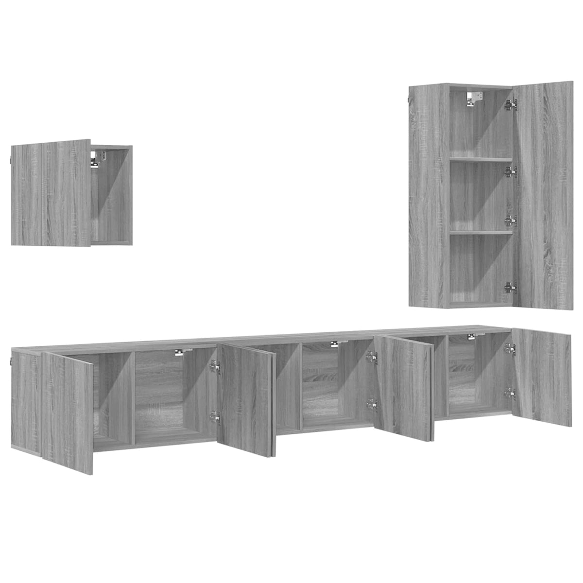 vidaXL 5 Piece TV Wall Units Grey Sonoma Engineered Wood