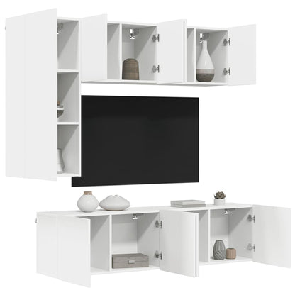 vidaXL 5 Piece TV Wall Units White Engineered Wood